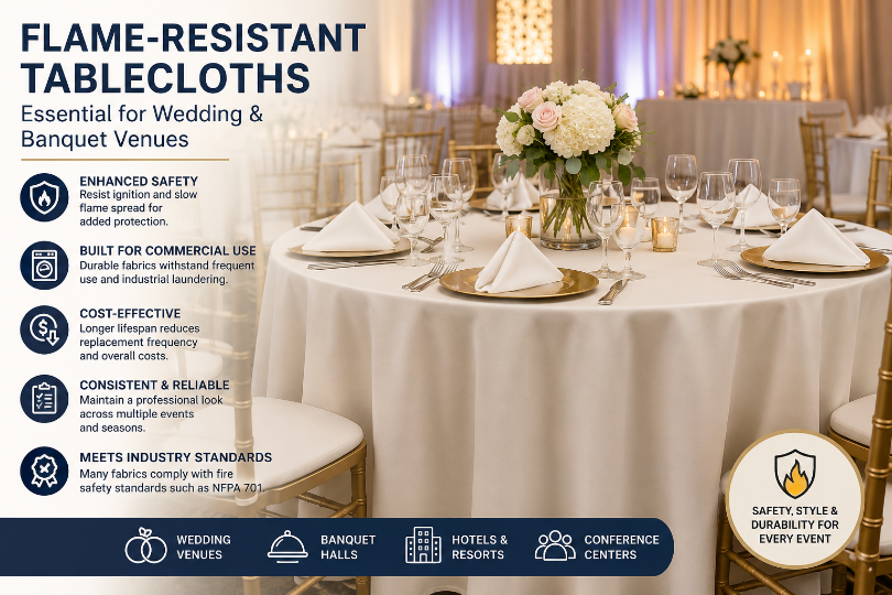 Flame-Resistant Tablecloths: Why Are They Essential for Wedding and Banquet Venues?